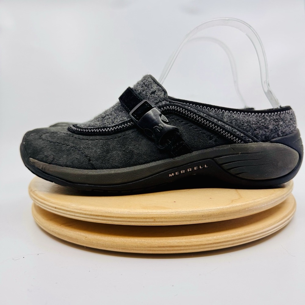 Merrell Encore Sidestep Wool Clogs Women's 8 gray‎ Slip On Mule Shoes